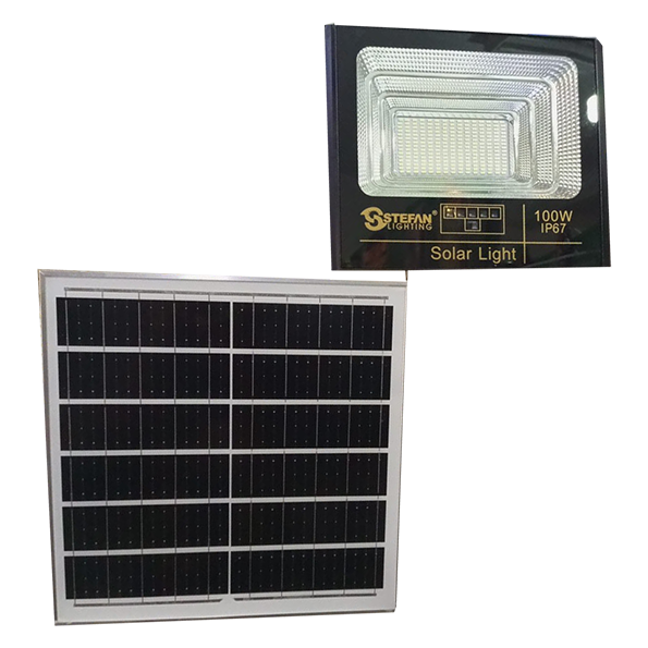 Projecteur LED Solaire 100W avec panneau solaire